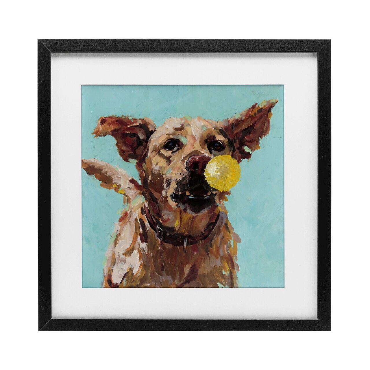 Stupell Industries Dog Playing with Ball Framed Print Under Glass, design by Studio Bautista